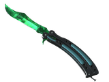 Artwork for [FN] ST Butterfly Knife | Gamma Doppler - Emerald