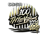 Artwork for Sticker | 100 Thieves (Gold) | 2020 RMR