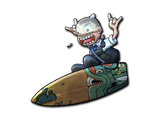 Artwork for Sticker | Fire Serpent Surf K (Foil)