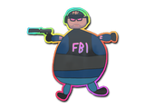 Artwork for Sticker | Poorly Drawn FBI (Holo)