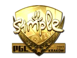 Sticker | s1mple (Gold) | Krakow 2017