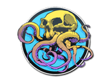 Artwork for Sticker | Sunset Ocean Tentaskull
