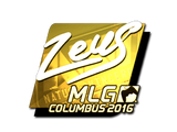 Artwork for Sticker | Zeus (Gold) | MLG Columbus 2016